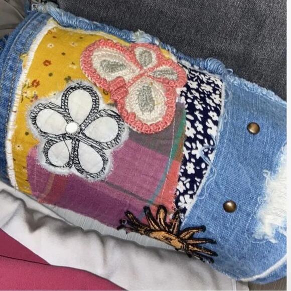 BDG Urban Outfitters High Waist Flare Jeans Patch Crochet, Size 30, New with Tag - Picture 16 of 16